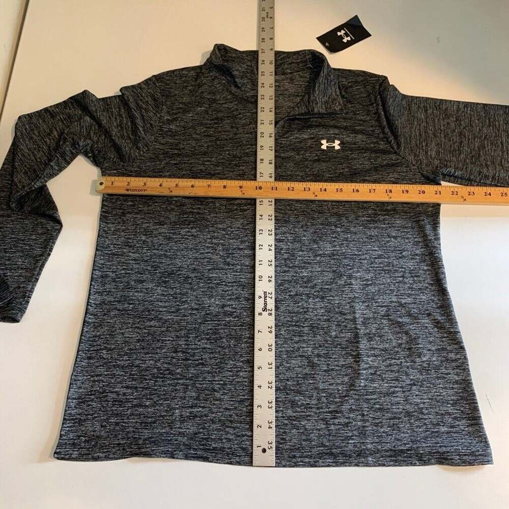 Under Armour Shirt Womens L Large Black Titanium Tech Twist 1/2 Zip Space Dye - Picture 6 of 11